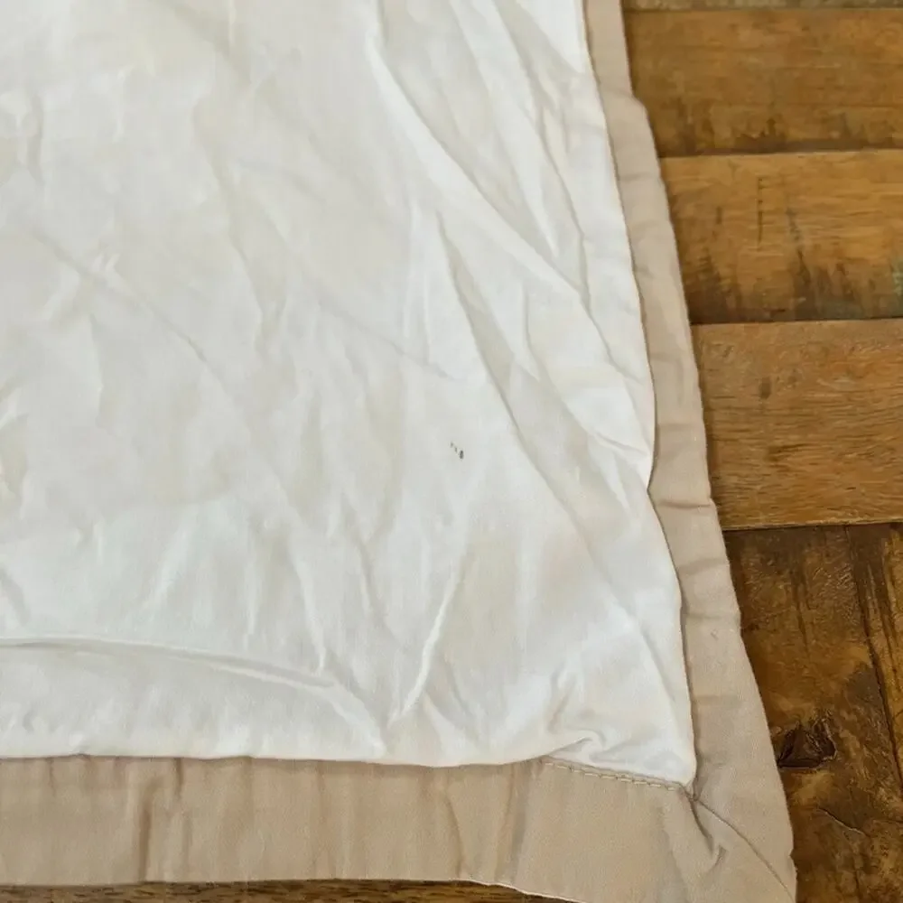 Wamsutta 100% Cotton King Pillowcases (2) Tan & White Striped
